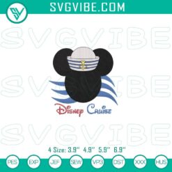 Disney Cruise Mickey Mouse Embroidery File featuring a vacation-themed pattern. Ideal for DIY projects.