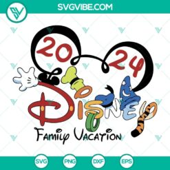 Disney Family Vacation 2024 SVG file with Mouse Friends Trip design for Walt Disney World Cricut projects. Ideal SVG download for crafters.