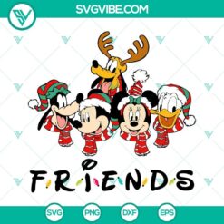 Disney Friends Christmas SVG featuring Happy Merry Christmas designs with Disney characters.
