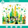 Disney Friends St Patricks Day SVG featuring Disney Castle and Happy Patrick Day design in PNG, DXF, EPS formats for crafting and digital projects.