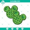 Disney St Patricks Day SVG bundle with green snacks and shamrock designs for crafts, t-shirts, and decorations.