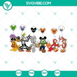 Disney Halloween Mickey Mouse and Friends SVG Download featuring cute Halloween Disney characters, perfect for crafts and projects.