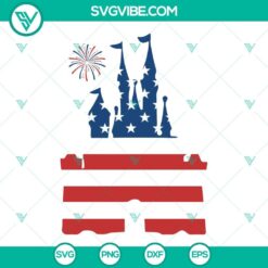 Disney Magic Castle American Flag SVG, perfect for 4th of July! Showcase your patriotic spirit with this festive design.