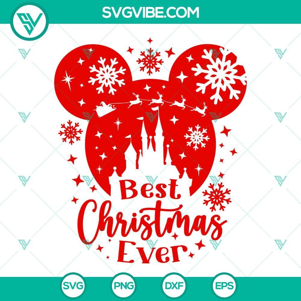 Disney Mickey Christmas SVG Image, Mouse Christmas SVG Files, Best Christmas Disney Mickey Christmas SVG design with festive mouse and Best Christmas text, perfect for holiday crafts and decorations.