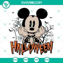 Disney Mickey Happy Halloween themed SVG download with PNG, DXF, and EPS cut files for crafting projects.