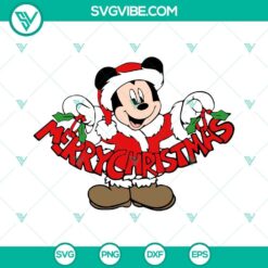 Festive Disney Mickey Mouse Merry Christmas SVG images for Cricut with PNG, DXF, and EPS formats. Ideal for holiday crafts.