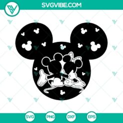 Disney Mouse Head Couple SVG featuring Mickey and Minnie in love. Perfect for crafting - SVG, PNG, DXF files included.