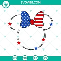 Disney Mouse Head USA Flag SVG File, Mickey Minnie Patriotic SVG File, 2