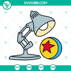 Disney Pixar Lamp and Ball toy SVG download with Toy Story Luxo Ball SVG file, PNG, DXF formats for crafting and design projects.