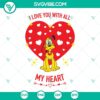 Disney Pluto Dog Valentine and I Love You With All My Heart SVG file perfect for Valentine's Day crafts and projects.