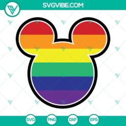 Disney Pride LGBTQ SVG files featuring Mickey head pride SVG images in support of LGBT pride.