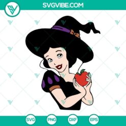 Disney Princess Halloween SVG bundle. Features witches princesses in Halloween-themed designs. Perfect for crafting projects.