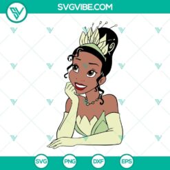 Disney Princess Tiana SVG file with Princess And The Frog designs, perfect for crafting projects.