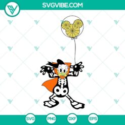Disney Halloween SVG file featuring skeleton characters in spooky costumes for Halloween decoration.
