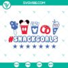 Disney snack goals and 4th of July themed SVG design, featuring popular Disney snacks. Perfect for Disney lovers celebrating Independence Day.