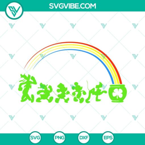 Disney St. Patrick's Day Mickey and Friends SVG featuring Lucky Walk theme. Perfect for crafts, shirts, decoration. Instant download.