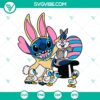 Disney Stitch Easter Bunny and Easter Egg SVG images perfect for Easter crafting projects featuring Stitch from Lilo & Stitch.