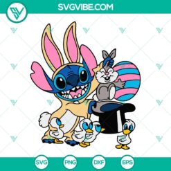 Disney Stitch Easter Bunny SVG File, Stitch Easter Egg SVG Images, Stitch