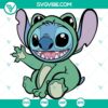 Stitch as Green Frog Disney SVG for download, Cute Stitch Design SVG Files for crafts and designs.