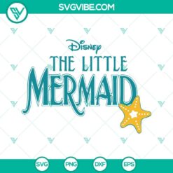 Disney The Little Mermaid logo SVG featuring Ariel Princess, available for download in PNG and DXF file formats.