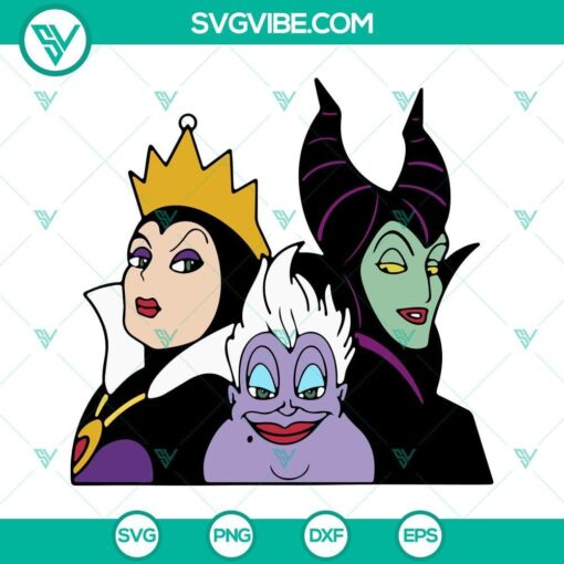 Disney Villains SVG Files Bundle, Ursula SVG Image, Cruella De Vil SVG Image 3