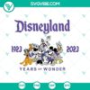 Disneyland 100 Years of Wonder and Disney 100th Anniversary SVG files for download, featuring themed designs for Disney enthusiasts.