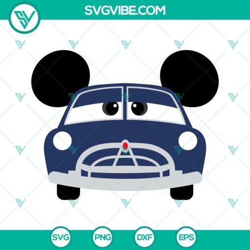 Disney Cars Doc Hudson Mickey Ears SVG images for download. Cartoon SVG file in PNG and DXF formats.