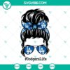 Messy Bun Mom Dodgers SVG design for Los Angeles Dodgers fans. Downloadable SVG image for crafters and DIY projects.