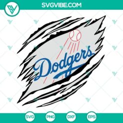 Dodgers themed SVG files featuring baseball elements in various file formats for crafting projects.