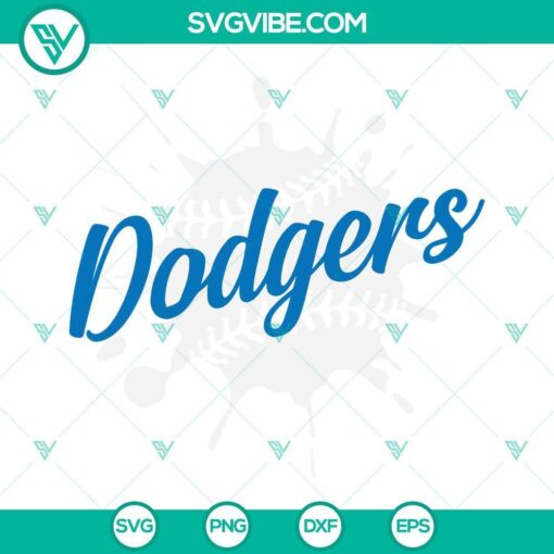 Dodgers baseball paint splatter SVG design perfect for Los Angeles Dodgers fans. Downloadable image with team colors. Great for DIY projects.