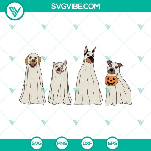 Spooky dog Halloween SVG images, perfect for Halloween crafts, featuring ghostly dog designs in this unique digital product.