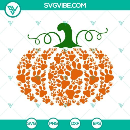 Dog paw pumpkin themed Halloween SVG images for crafts, including paw print designs for dogs. Great for DIY projects.