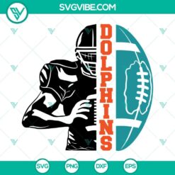 Dolphins football half player SVG files with team design. Ideal for sports-themed digital projects.