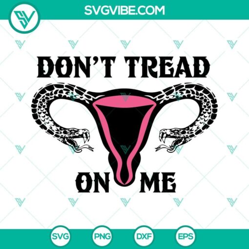 Don't Tread On Me Snake Uterus design SVG digital download for Cricut and Silhouette, available in PNG, DXF, and EPS formats.