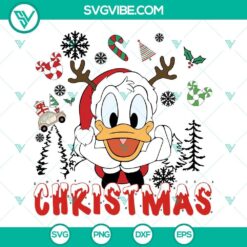 Disney Donald Duck Christmas themed SVG download including PNG and DXF file formats. Perfect for holiday crafts and decorations.