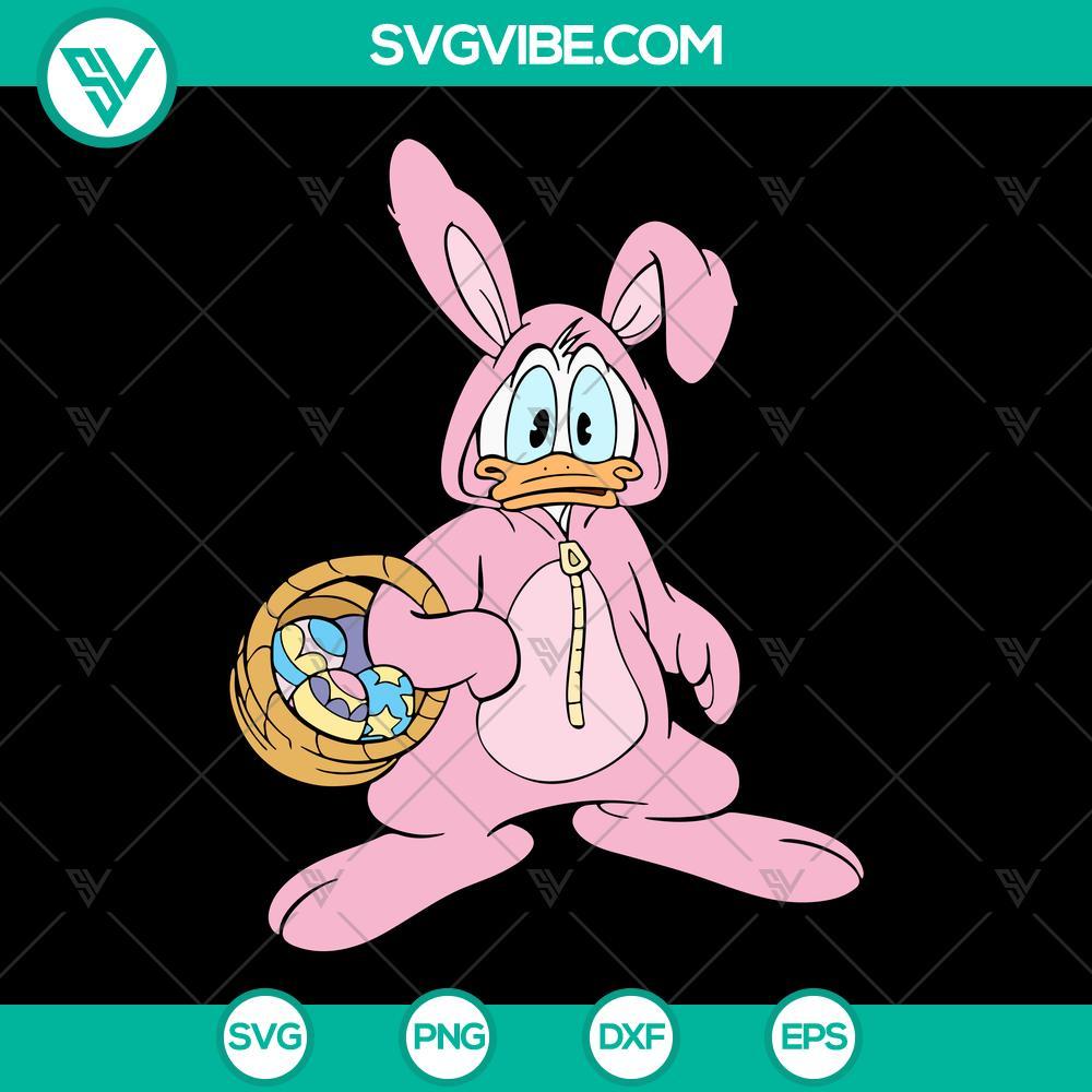 Donald Duck Easter Bunny SVG, Disney Easter SVG, Disney Donald Duck Easter SVG Donald Duck Easter Bunny SVG File, featuring Disney character as the Easter Bunny in a festive and cute design for Disney lovers.