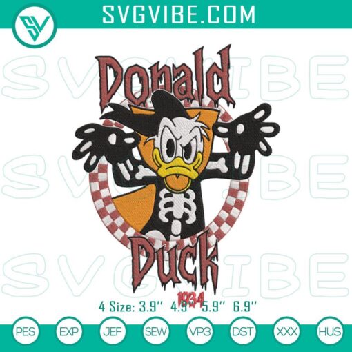 Donald Duck Halloween 1934 embroidery designs, ready-to-use classic Disney machine file for crafting, Halloween theme.