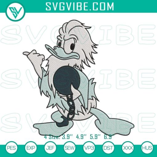 Disney's Donald Duck with Haunted Mansion Hitchhiking Ghosts embroidery designs, featuring spooky patterns inspired by the popular Disney attraction.