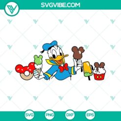 Donald Duck themed snack SVG files compatible with Cricut and Silhouette machines in PNG, DXF, and EPS formats. Perfect for crafts.