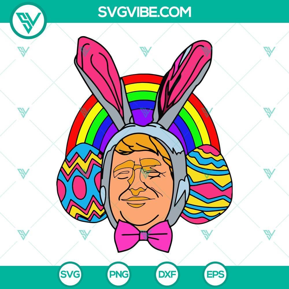 donald-trump-easter-svg-donald-trump-easter-egg-svg-bunny-ears-svg-happy-easter-svg-easter-svg-5-mockup.jpg Donald Trump Easter themed SVG design with Donald Trump Easter Egg, bunny ears on a digital product image.