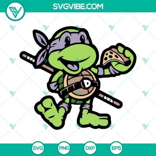 Donatello Ninja Turtle Pizza SVG Download with TMNT Leonardo SVG File in PNG, DXF, and EPS formats for crafting projects.