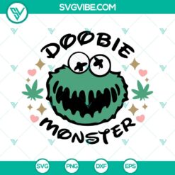 Doobie Monster Weed SVG Image with Funny 420 Stoner elements and Marijuana motif. Great for cannabis-themed projects.