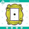 Friends TV show themed yellow door frame SVG illustration for digital download. Ideal for creating fan art and crafts.