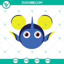 Dory themed Mickey Mouse ears SVG images in PNG, DXF, and EPS formats for crafts and projects.