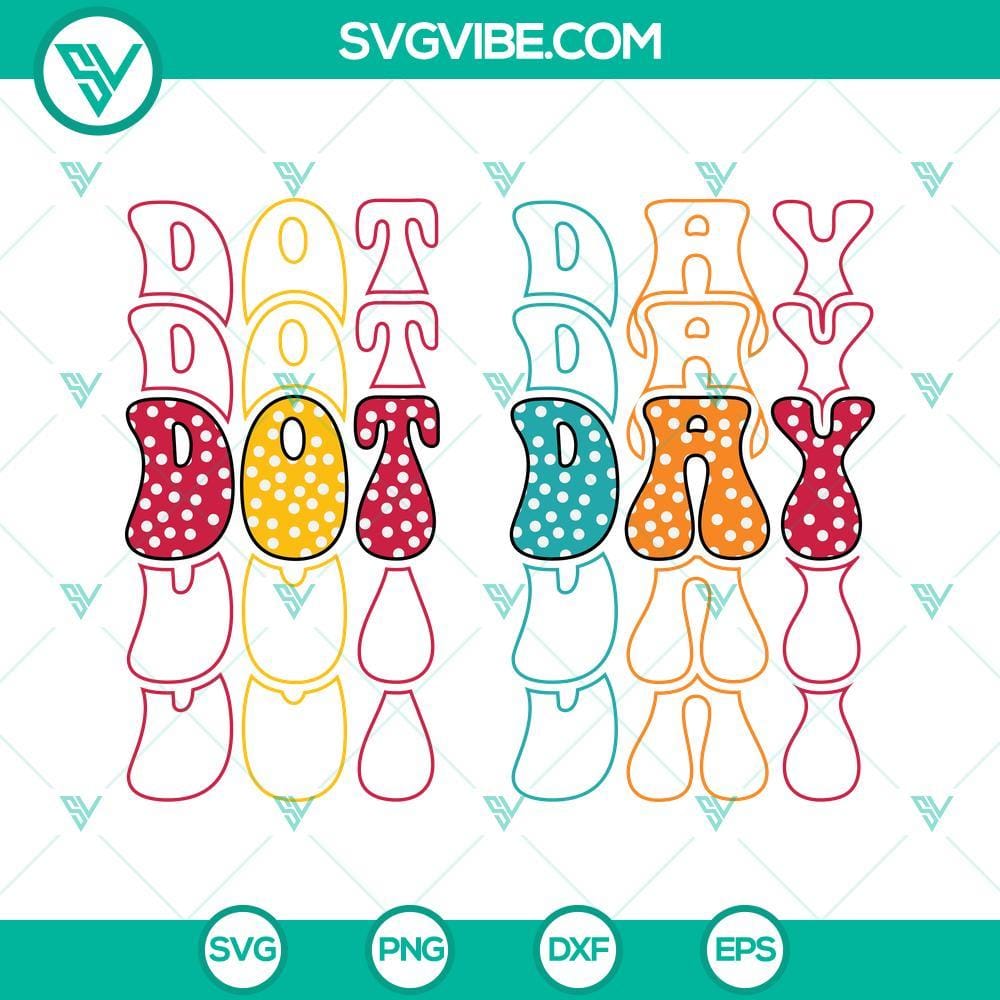 Dot Day SVG DXF EPS PNG Designs Silhouette Vector Clipart Dot Day themed digital designs in SVG, DXF, EPS, and PNG formats for Silhouette, featuring vector clipart. Great for crafts and projects.