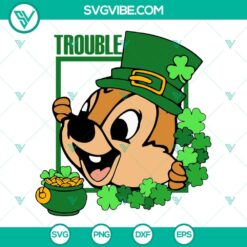 Chip and Dale St. Patrick's Day themed SVG download with double trouble design, PNG, DXF, EPS files included.