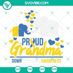 Down Syndrome Awareness SVG for Proud Grandma with design elements representing Down Syndrome. Ideal for crafts and projects.