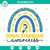 Down Syndrome awareness SVG file with rainbow colors and Trisomy 21 symbol, perfect for Down Syndrome support.