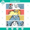 Colorful Dr. Seuss Day SVG files featuring iconic Dr. Seuss characters like The Cat In The Hat. Perfect for crafts and projects.