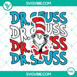 Adorable Dr. Seuss Cat in the Hat with Bow Tie PNG file, perfect for crafts and projects, whimsical and playful design.
